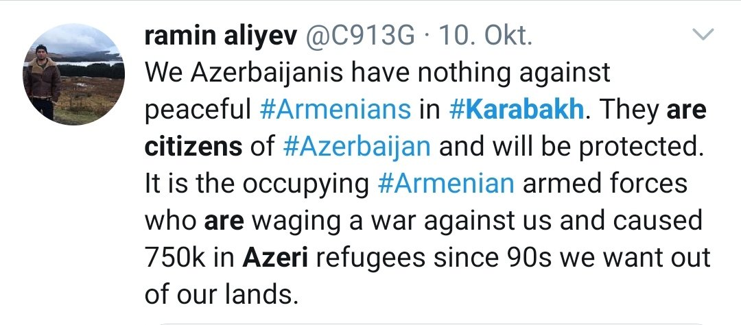 It gets worse when you consider  #Aliyev's position. If you consider Armenians in Stepanakert "your citizens" how is it ok to bomb them? How is Stepanakert being shelled less painful than Ganja being shelled? It makes no sense.