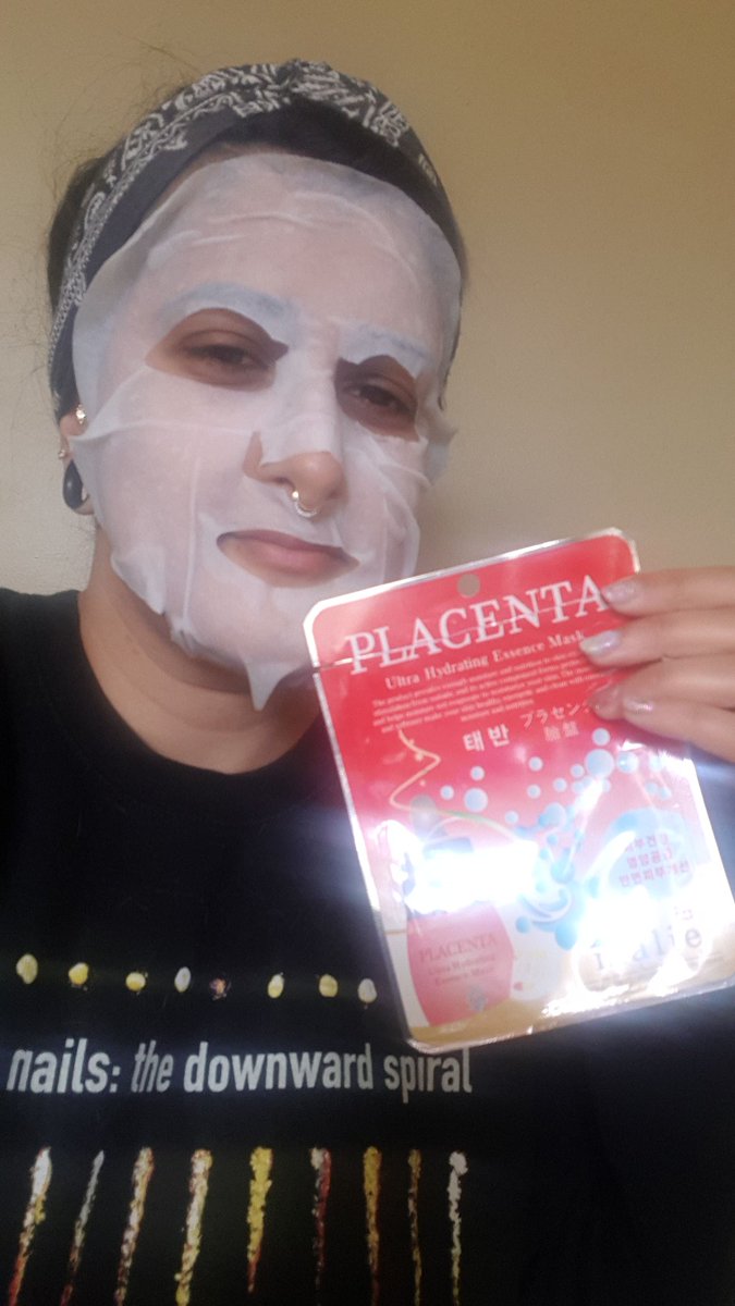 I found this face mask and obviously I had to try it for scientific reasons today. #placenta