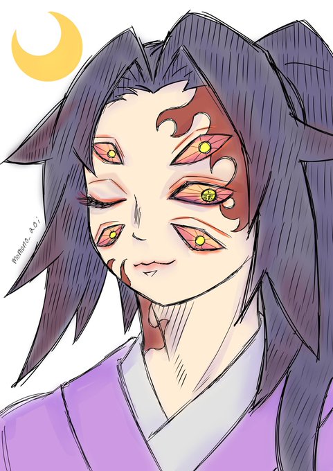 🌸モモノ葵🌸肥前国さんがTwitterに投稿した黒死牟(鬼滅の刃)のイラスト。