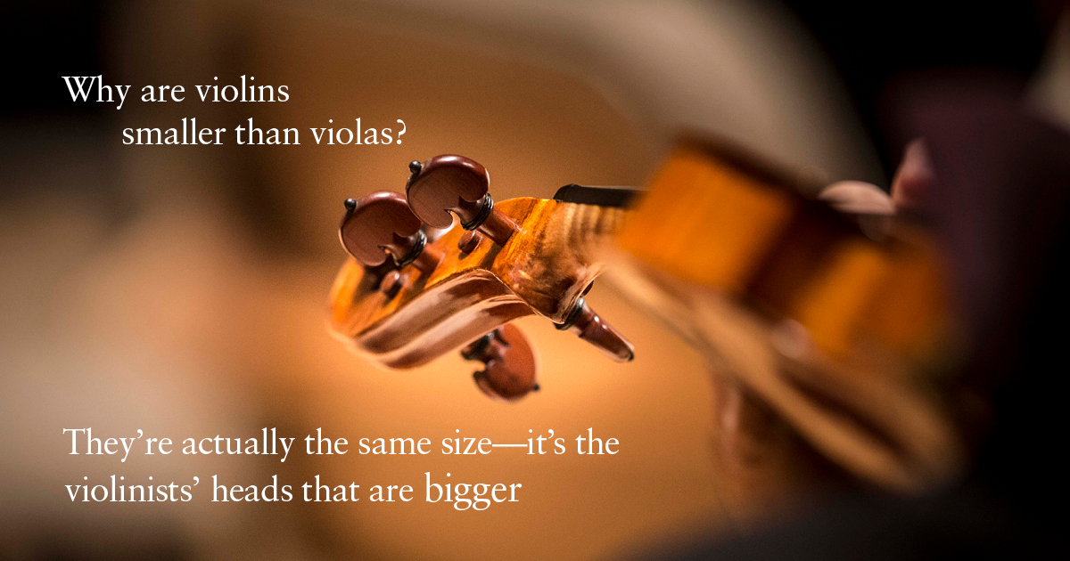 Although violas are often the center of classical music jokes, we love our viola section, and hope you enjoy this joke from a violist's perspective! 😂