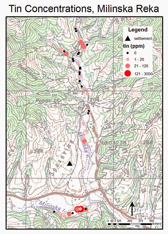 However, some geological studies done in Serbia in late 70s and early 80s, stated that alluvial cassiterite deposits were discovered in Cigankulja granite area of western Serbia...Specifically along Milinska reka (Milinska river)