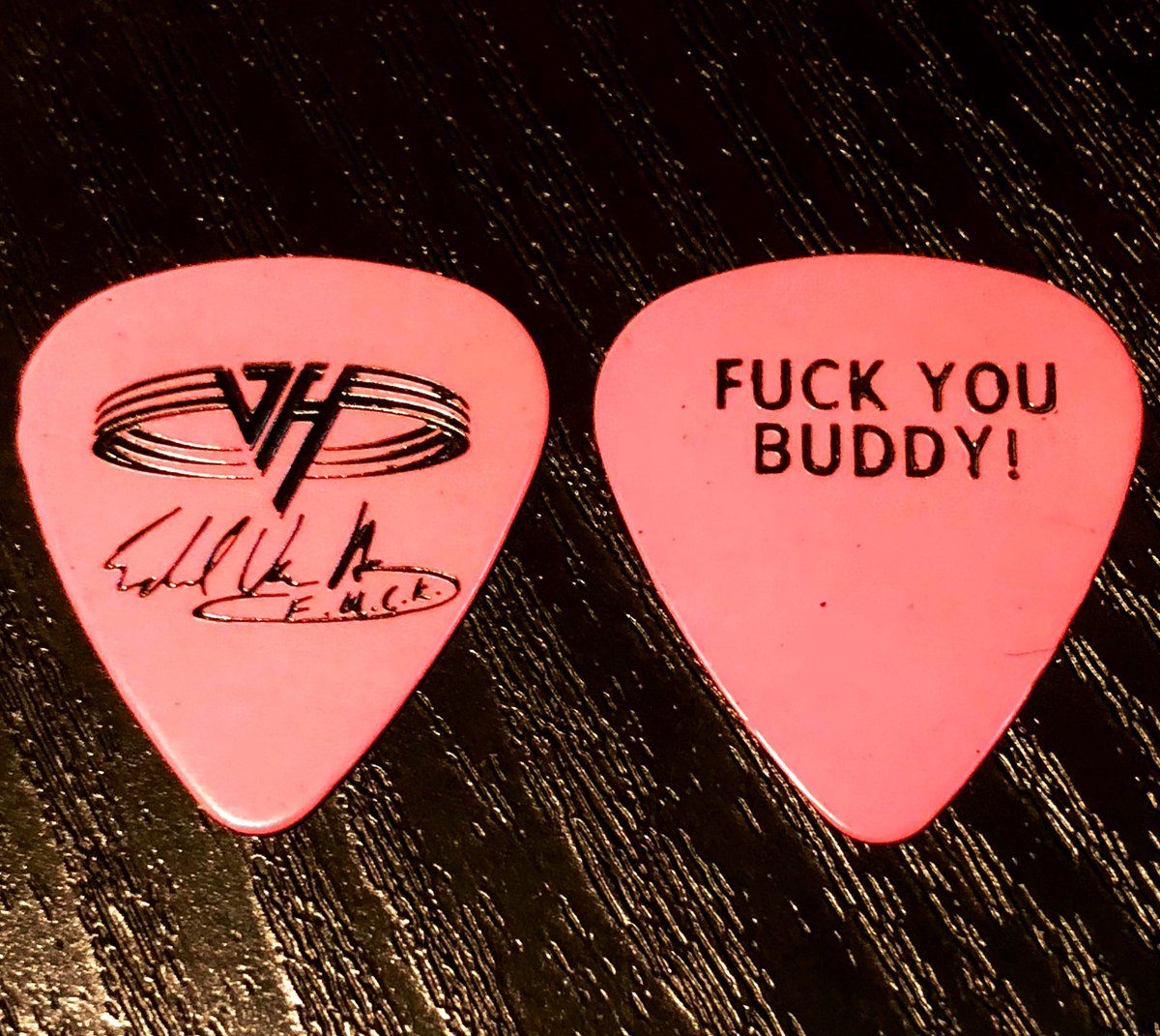 FU_Tone's tweet photo. EVH F.U.C.K Tour Pick. #EVH #EddieVanHalen #guitar #legend #TheGOAT #vanhalen #guitarpick #guitarpicks https://t.co/PlLFChPpDH