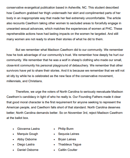 Full letter from  @patrickhenrycol alum and former students: (15/15)