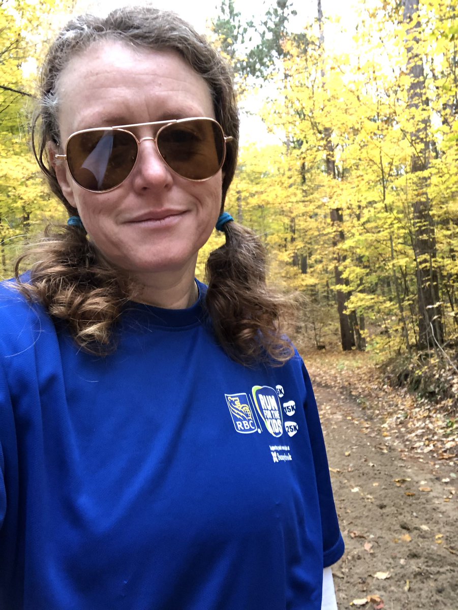 LeanneDKaufman's tweet photo. A beautiful walk in the woods this morning for #RBCRacefortheKids. Almost made it before the rain started, but not quite! Happy to be raising funds for @Sunnybrook #FamilyNavigationProject, guiding youth & families through mental health & addictions services. #RBCEmployee https://t.co/EUOWvBsFUF
