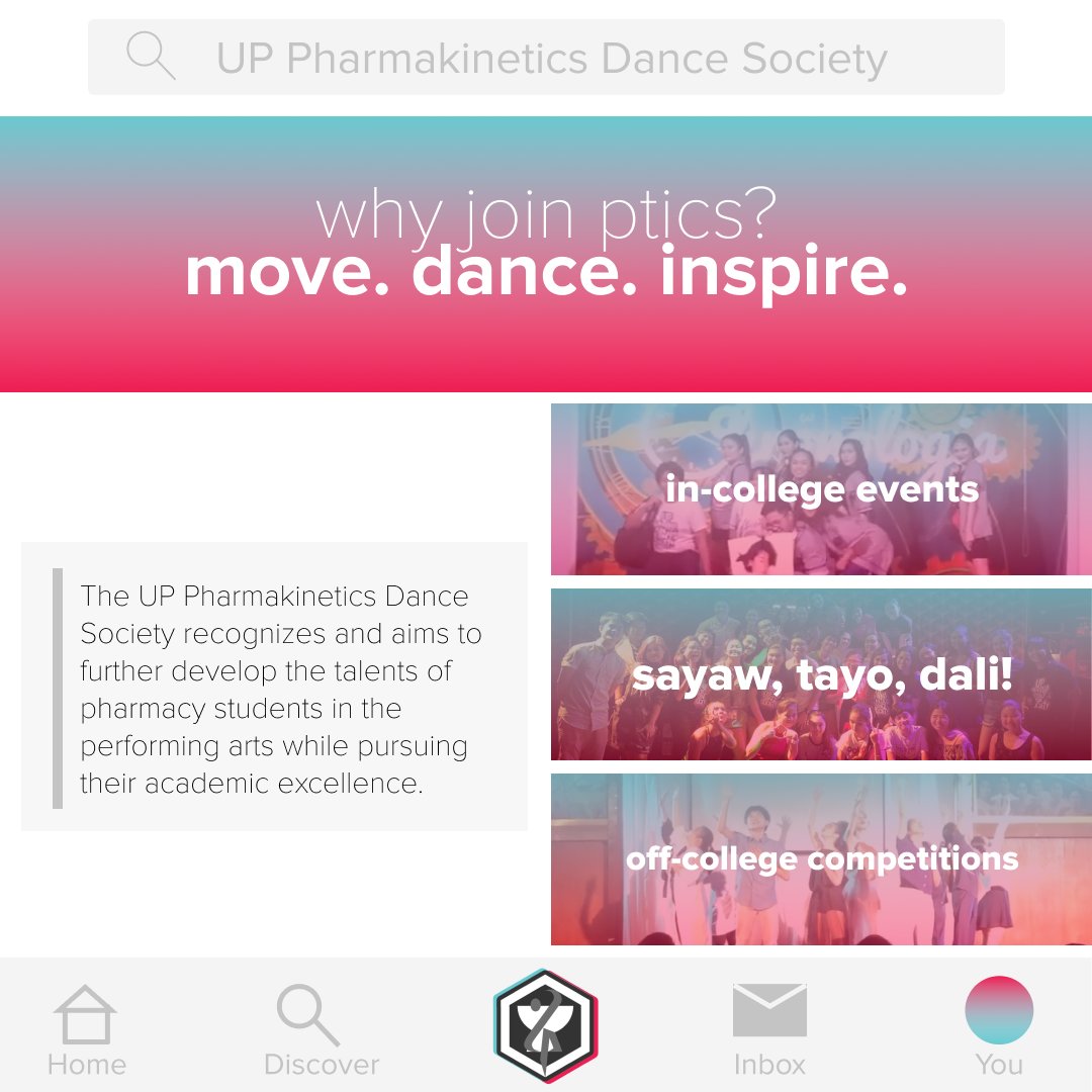 It's #PTicTok again 😜💜 ! Are you 🎶 𝘧𝘦𝘦𝘭𝘪𝘯𝘨 𝘨𝘰𝘰𝘥, 𝘭𝘪𝘬𝘦 𝘺𝘰𝘶 𝘴𝘩𝘰𝘶𝘭𝘥 🎶 ? Then, UP Pharmakinetics is just the org for you 😉💃🕺

Curious where P'tics has gone and can take you? Sign up to attend our orientation this week: bit.ly/2T5ClAg !
