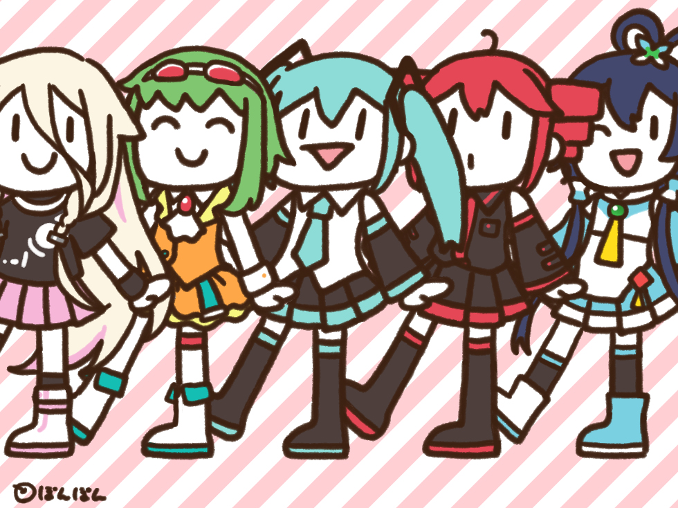 ミニスカートかわいい ミニスカートの日 Ia Gumi 初音ミク ぽんぽん にぐのイラスト