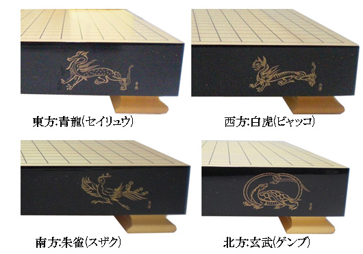 WorldOfGo's tweet photo. "I would like you to draw a microcosm of the universe with white and black stones on a go board protected by the four gods on all sides."
* Azure Dragon on the east;
* White Tiger for the West;
* Vermilion Bird protects the South;
* Black Tortoise guards the North; https://t.co/4Rmg2NJWYG