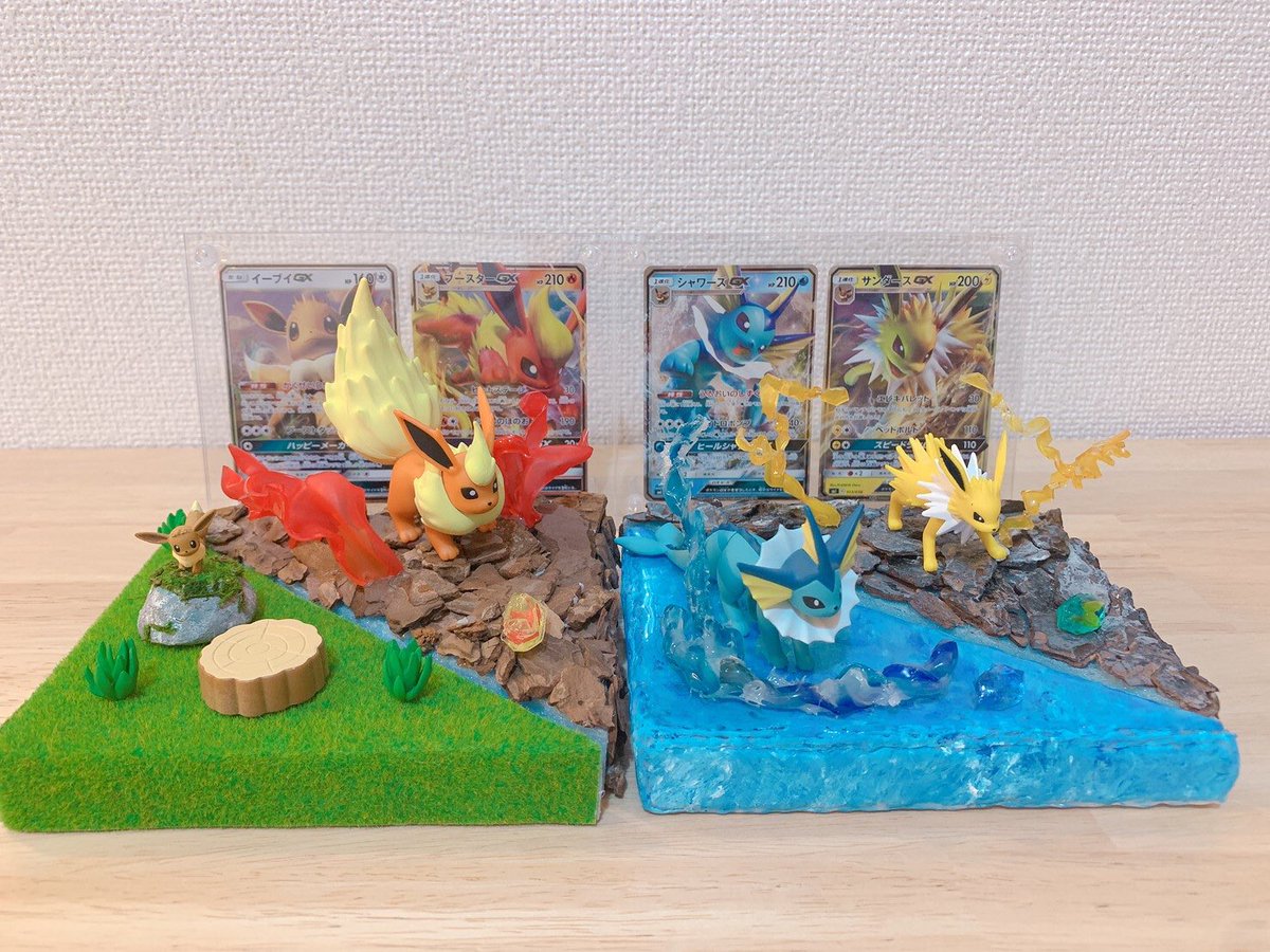 ほくろまん ポケモン ジオラマ ジオラマ スケールワールド ブイズ カントー 4匹集合写真 ポケモン フィギュア ジオラマ ポケカ イーブイ