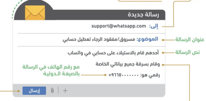 3eslan's tweet photo. لو تم سرقة الواتس اب 
1- ارسل رسالة نصية لجميع جهات الاتصال
2- ارسل إيميل لشركة الواتس اب 
support@whatsapp.com
واكتب العنوان عربي : مسروق / مفقود الرجاء تعطيل حسابي عاجل
.
الرسالة: احدهم قام بالإستيلاء على حسابي الرجاء تعطيل حسابي +9665xxxxxx.
 ثم عدل الى رقم جوالك https://t.co/JXSYxhZkqZ