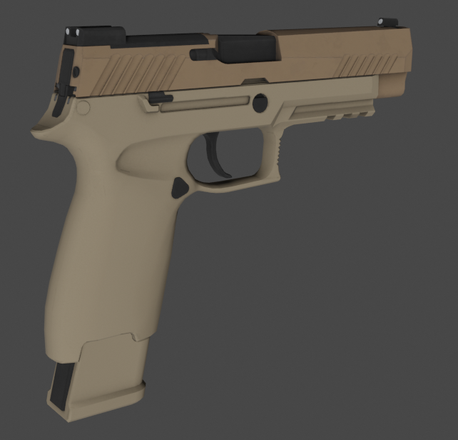 MBSniper1's tweet photo. Black/grey and Desert Sig Sauer M17 textures 

 #rblxdev #roblxdev #robloxdev #b3d #blender #blender3d #gamedev https://t.co/TfIfL673eH