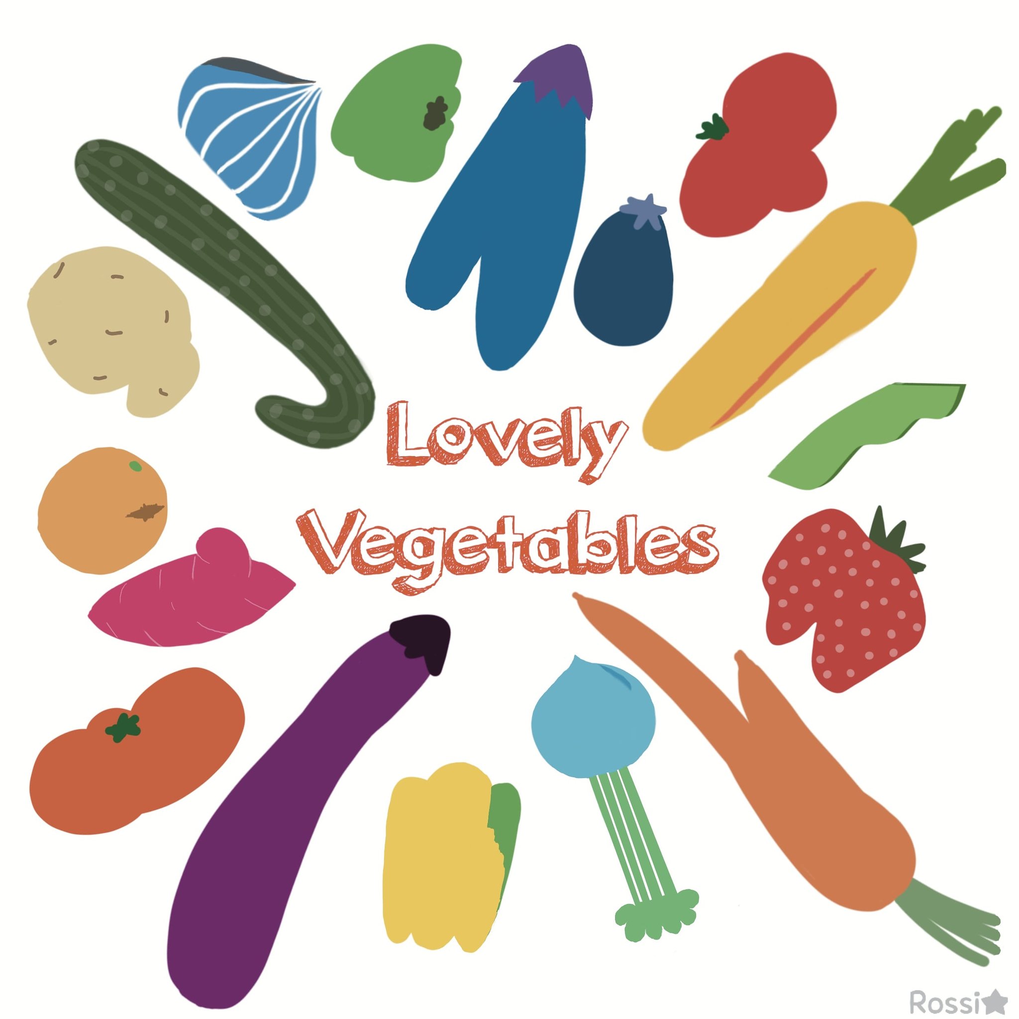 Rossi Stock ご縁あって 規格外の野菜イラストを 描かせて頂きました 色や形が少しヘンテコなだけで 店頭に並べない 野菜たち でも ずっと見てると 個性的な色や形が 逆に愛くるしい Sdgsカラーで配色しました イラスト 野菜 野菜イラスト