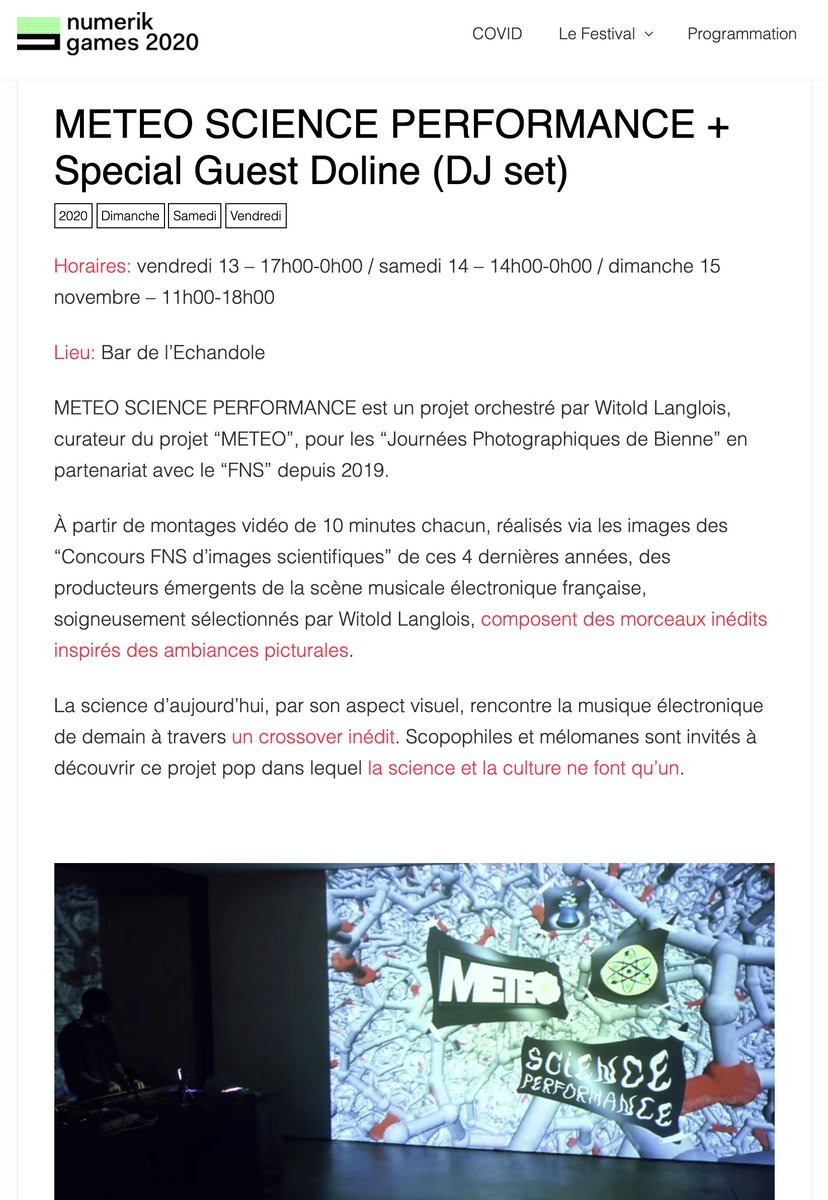 ProjectMeteo's tweet image. METEO SCIENCE PERFORMANCE sera au @numerikgames
les 13,14 et 15 novembre !
Des morceaux composés par #pulgasari, @Sunareht, #fashionitalia, @aamourocean
 / Une charte graphique signée 
@VioletaWest
 / Curation #witoldlanglois