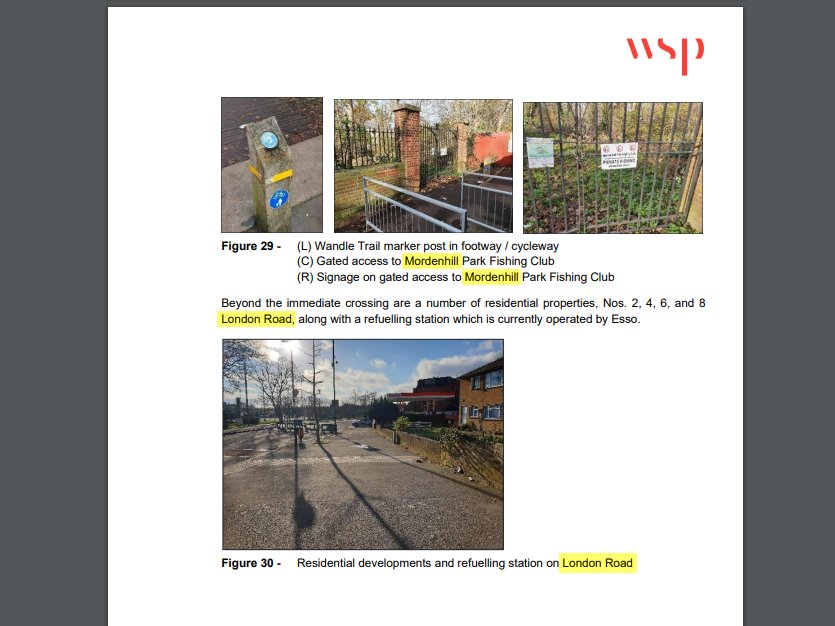 Design of the new bridge is based on work poorly researched & created by  @wsp infrastructure planners who clearly have no idea where it's located claiming the south bank is London Rd, although naming the bridge as Bishopsford Rd not  #MitchamBridge? Report is littered with errors!