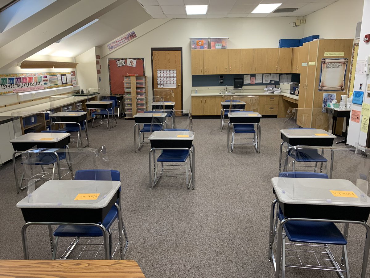 I am so excited to welcome students back into the classroom tomorrow for the first time in 7 months! <a href="/RooseveltD64/">RooseveltD64</a> #engaged64