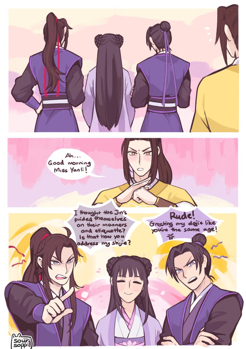 [MDZS]

y'know.... now that I think about it... if JZX is in the same age group as WWX and JC, wouldn't that make him a sugar didi too? ?

#MDZS #魔道祖师 
