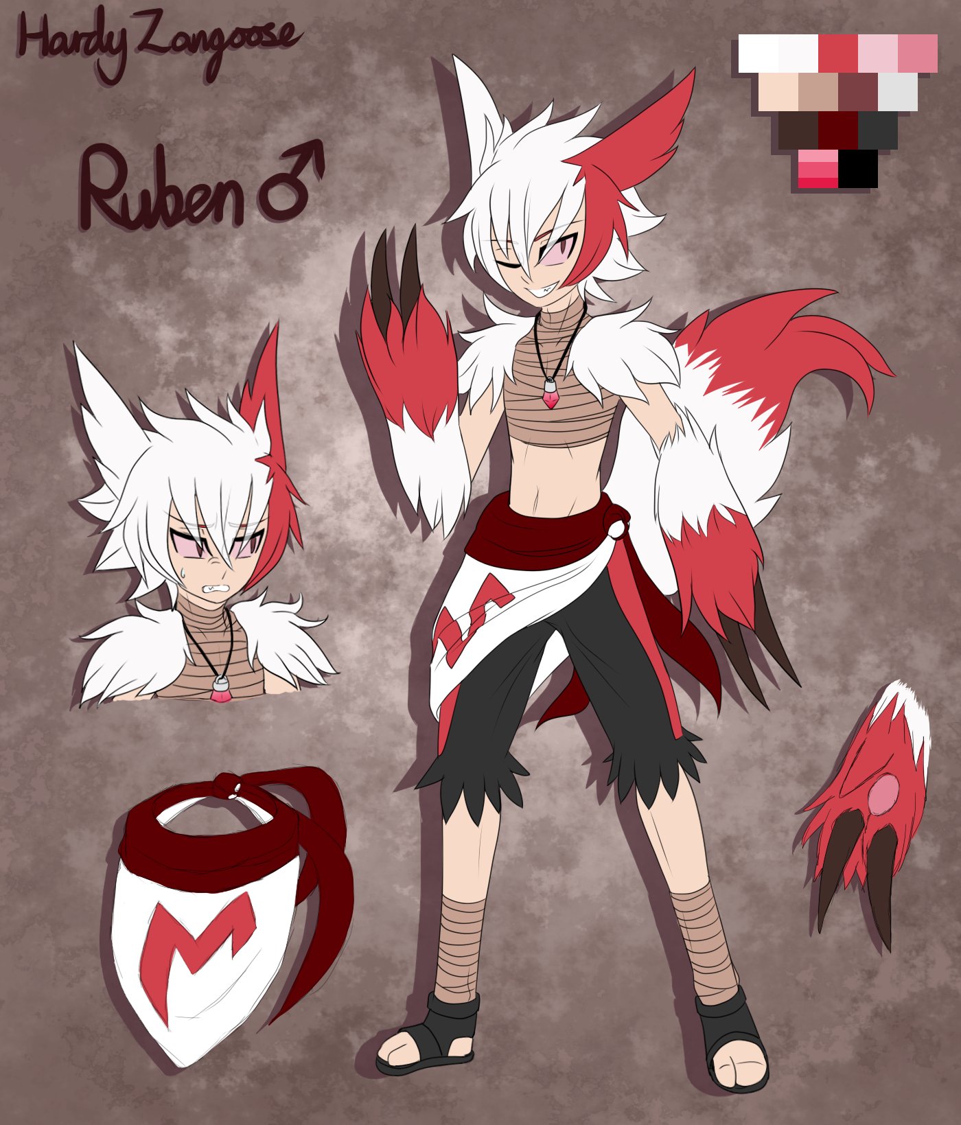 ✧ Bufuserk ✧ on Twitter: "More Pokemon Gijinka designing, this time of the  Zangoose I used in Omega Ruby, Ruben. Gijinkas really seem to be all I can  draw right now. 😅 #