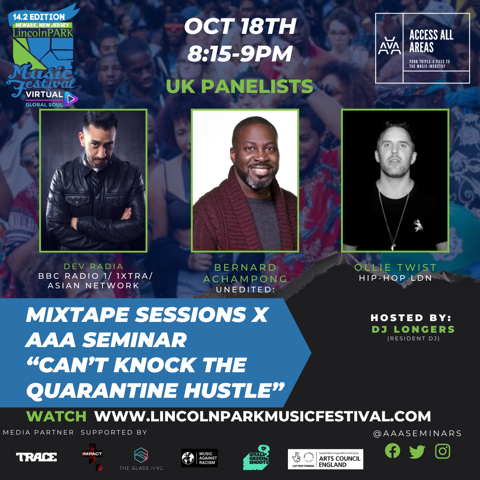 AAAseminars's tweet photo. At 8pm #AccessAllAreas links with #MixtapeSessions @lpccd for Jersey x London seminar! UK panelists include @bpachampong @DJ_illatek & Ollie Twist!
Later at 11 Hip Hop Day ft UK MC's Posh, Young & EL-Emcee! Both events hosted @DJLongers & streamed LIVE https://t.co/m2lZobckjW https://t.co/8mKYgSSRFS