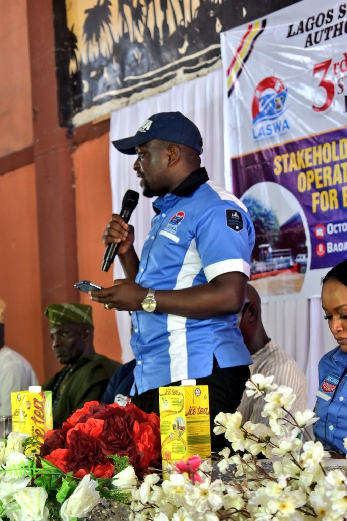 baccimaNG's tweet photo. Address by Mr Damilola Emmanuel at the 3rd Annual Stakeholders Forum by LASWA in partnership with BACCIMA
@DOOKEofficial @jidesanwoolu @TalktoLaswa @LasFerry
#BOATOPERATIONS Sanwo-Olu
#LagosFerry https://t.co/UNVXUczyaA