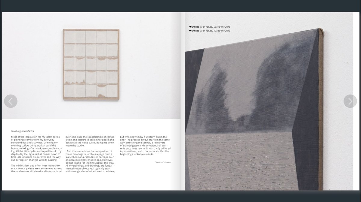 TomaszCichowski's tweet photo. "A statement against the modern world’s visual and informational overload"
I invite you to see the artworks from my 2020 series "Touching Boundaries" in more detail in this new catalogue.
https://t.co/15vppuygR7
#contemporaryart #minimalist #abstractart https://t.co/bbwiMXRQRh