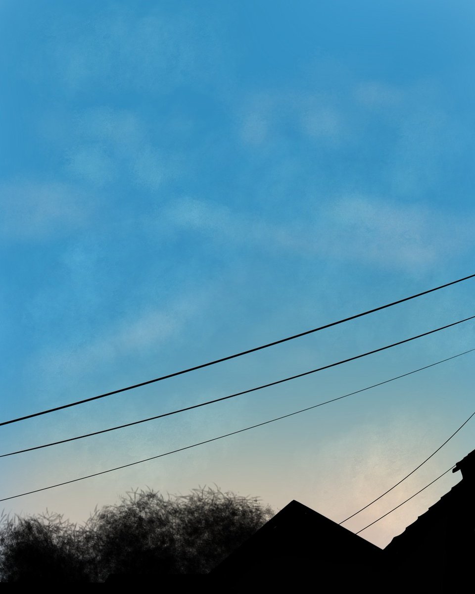 天刀 たかと 電線 絵描きさんと繫がりたい イラスト好きな人と繋がりたい デジタルイラスト シルエット デジタル イラスト 日々成長 絵日記 1日1絵