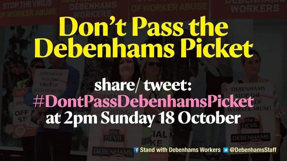 #DontPassDebenhamsPicket