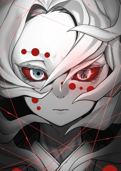 LuzliaさんがTwitterに投稿した累(鬼滅)(鬼滅の刃)のイラスト。