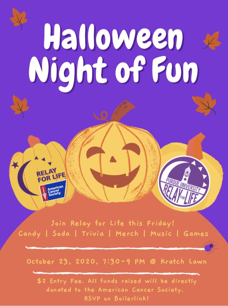 PurdueRelay's tweet image. Join us this Friday on Kratch Lawn!🎃