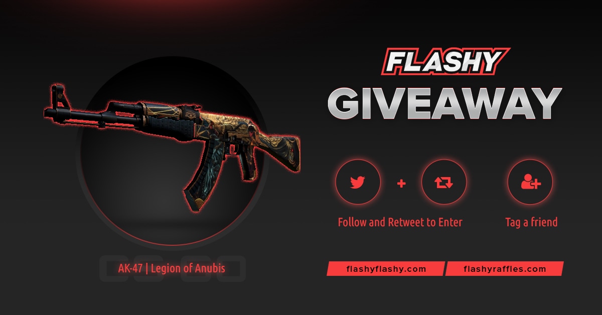 flashyflashycom's tweet photo. 🔥 24H GIVEAWAY !!! 🏆 AK-47 Legion of Anubis !

To win:
✔️ Visit for free codes: https://t.co/EmdZFb7zLx
✔️ Visit for more raffles: https://t.co/B9734CUg7G
✔️ Retweet
✔️ Follow us
✔️ Turn on twitter notifications

#flashyflashy #giveaway #csgoskins #CSGOGiveaway https://t.co/fi1p2pznw0