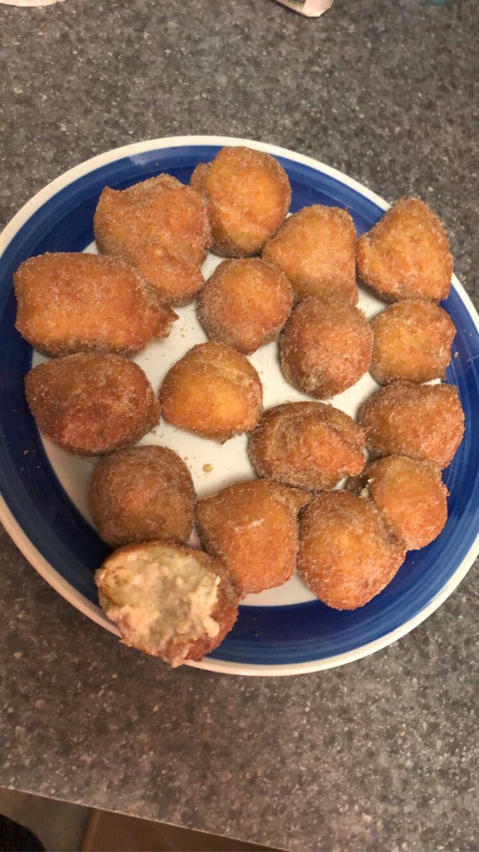 Really proud of these: choux pastry donuts from #PastryLove with masala chai mascarpone cream filling. Hats off again to #JoanneChang!