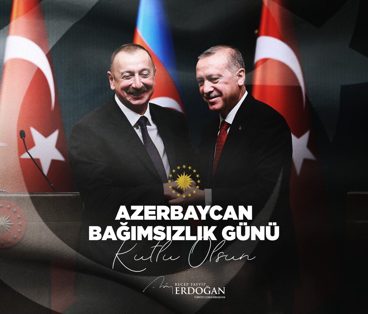 İki Devlet bir millet
Can Gardaşımız 🇦🇿🇦🇿🇹🇷🇹🇷
Birlikte aynı hilali, aynı kültürü, aynı milliyeti gururla taşıdığımız Can #Azerbaycan'ın Bağımsızlık Günü kutlu olsun.
18 Ekim 1991

#AzerbaycanBağımsızlıkGünü
#AzarbeycanınYanındayız 
#AzarbaycanYalnızDeğildir