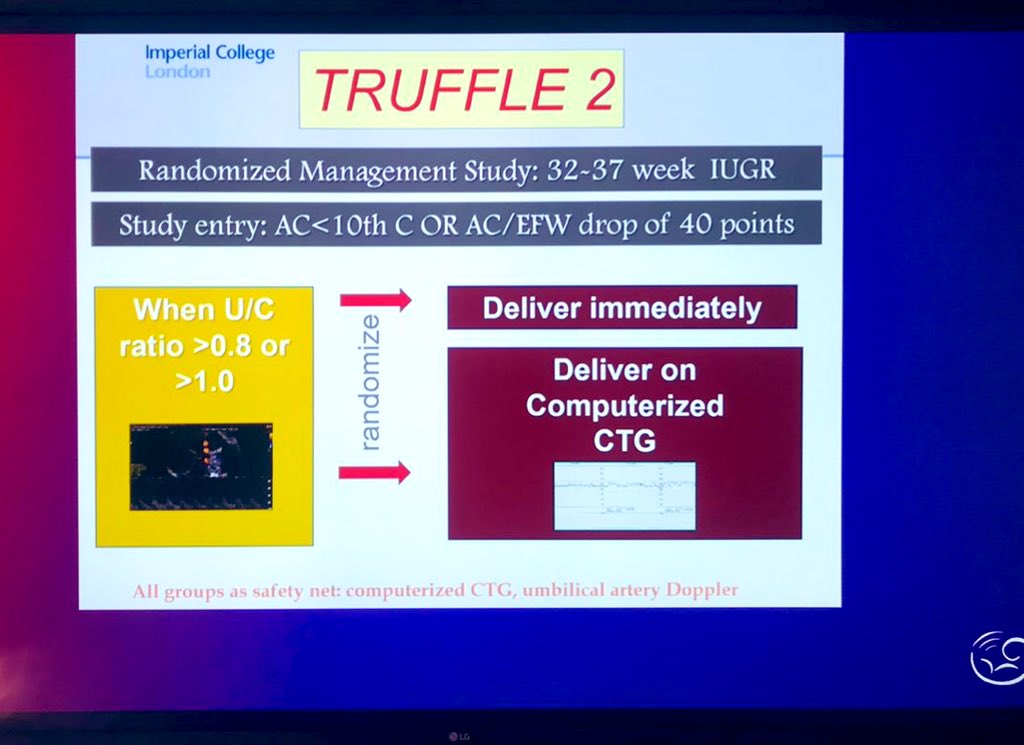 RCIU tardio (32-37 wks) con vasodilatacion cerebral - cuando finalizar? Esto es lo que estamos esperando del @TruffleStudy #TRUFFLE2 - presentado por @Christoph_Lees en la sesión de  prediccion de Grandes Sindromes Obstetricos en #ISUOG2020 truffle-study.org @ISUOG