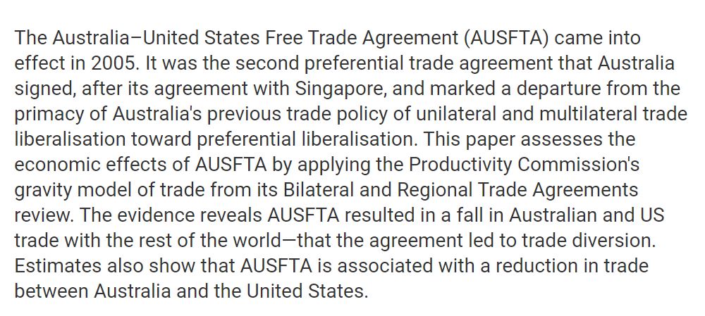 FTAs (and a broader approach to supporting free trade) *done right* should mean more winners than losers, especially over the longer term. But there will be casualties – and it doesn’t always work. Don't assume FTAs always mean benefits all round /35 https://www.researchgate.net/publication/281930422_The_economic_impact_of_the_Australia-US_free_trade_agreement