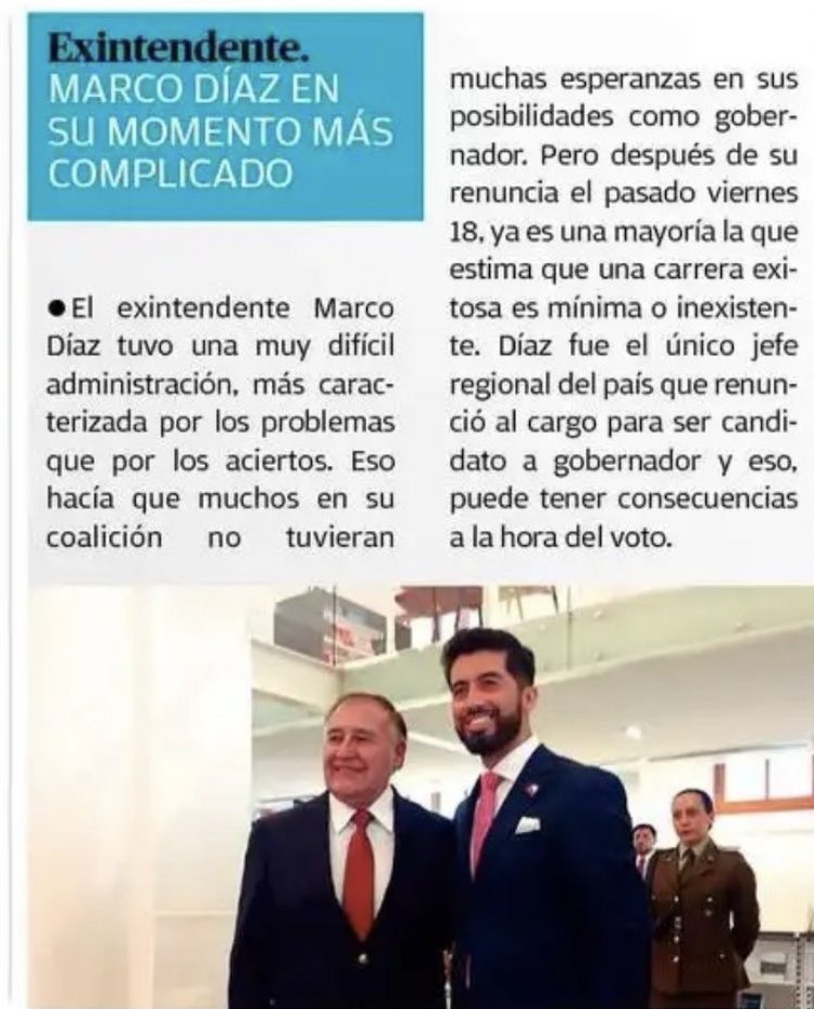 Hace 1 año en la región de #Antofagasta el ex Intendente Marco Antonio Díaz de Renovación Nacional y mano derecha de Paulina Nuñez, fue el único Intendente de Chile que renunció y abandonó su cargo en plena crisis social #18DeOctubre https://t.co/bxGkeeOcLx