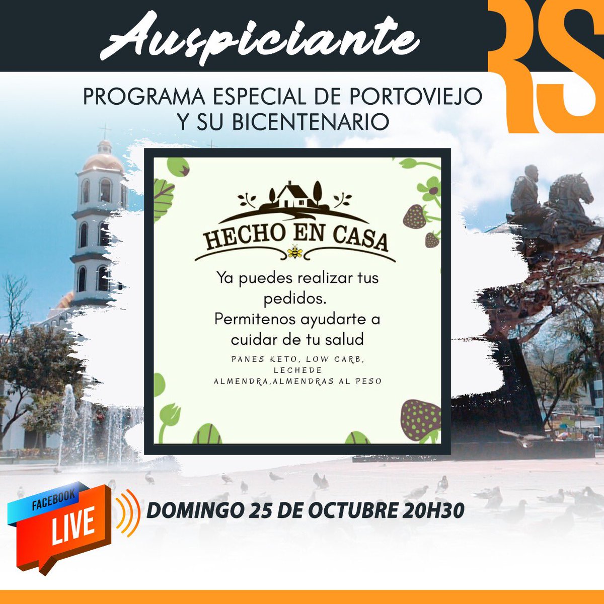 Realidad593Ec's tweet photo. Gracias al emprendimiento Hecho en Casa por sumarse al especial de Portoviejo y su Bicentenario, este domingo 25 de octubre 20H30 por @realidadsocialec https://t.co/1rUrf51Tdy