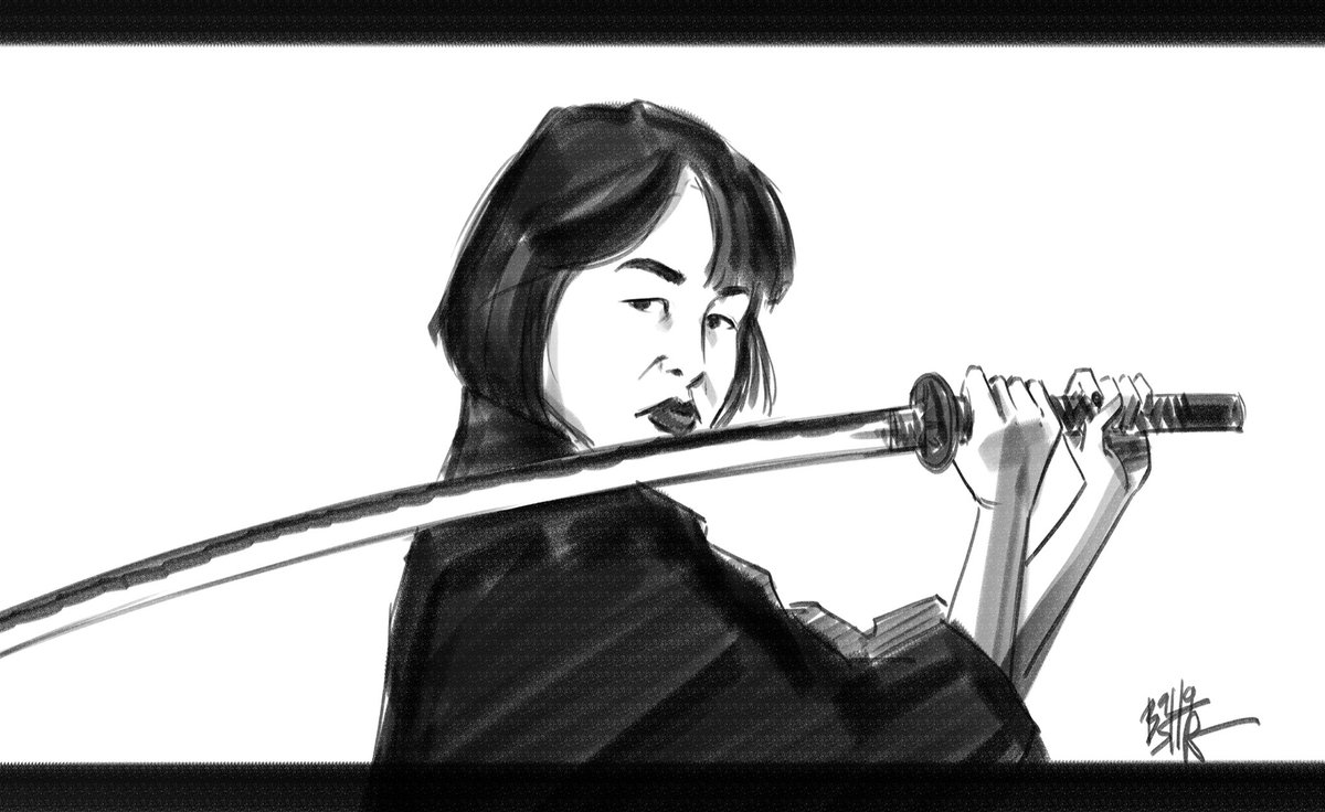 Artstudiobashar's tweet photo. Quick digital sketch based on a nice photo from #eigi.kodaka ins. page.   #samurai #sword #budo #digitalsketch #photshop #basharart https://t.co/dvtNBjLeQ2