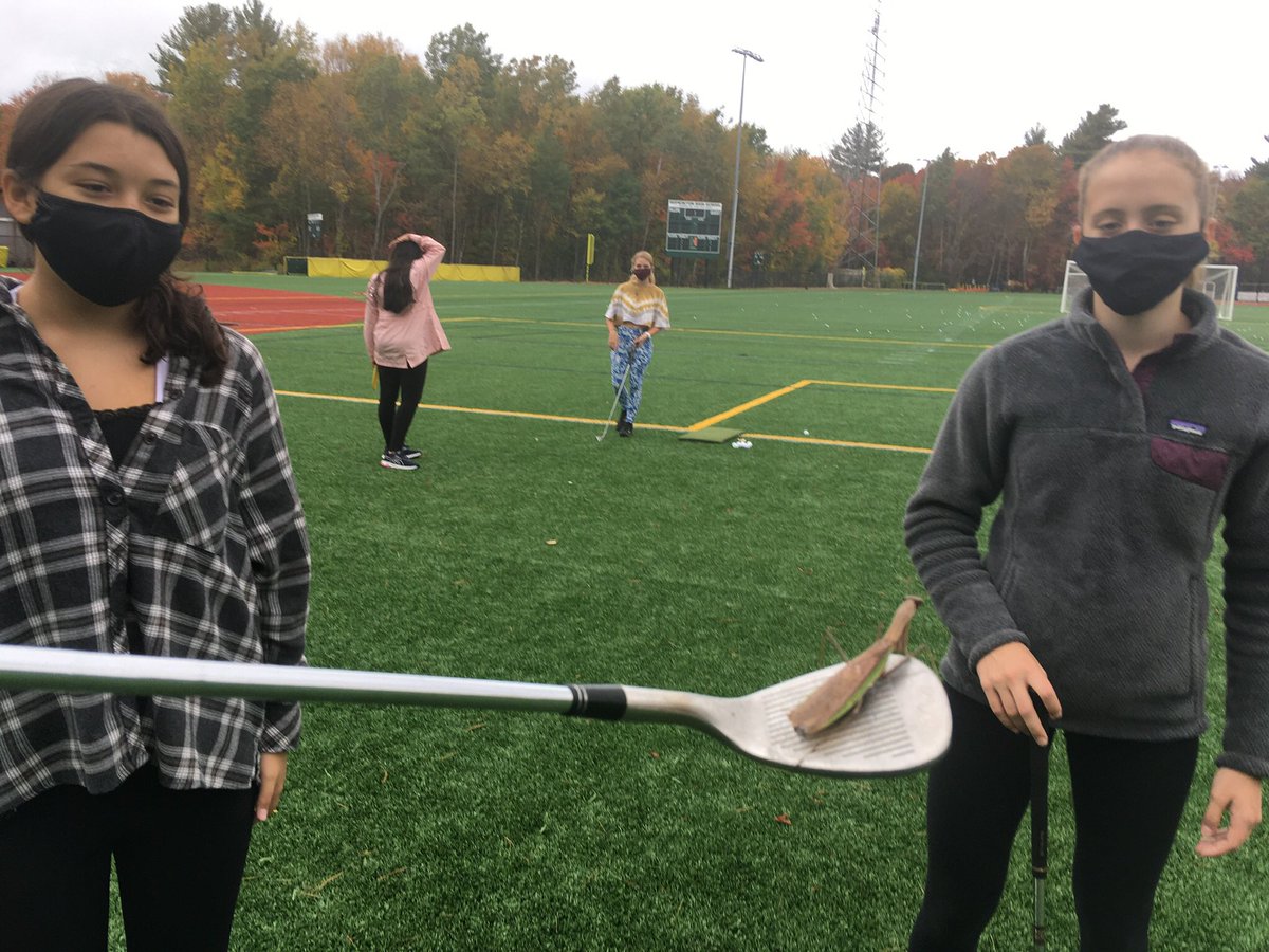 Seeing a beautiful day at HHS, this Praying Mantis was eager to get his golf swings in! He only put a short pause on our golf swings as our class is learning the basics of golf.  As we couldn’t find a short enough club for the bug, students moved him to a safer place.