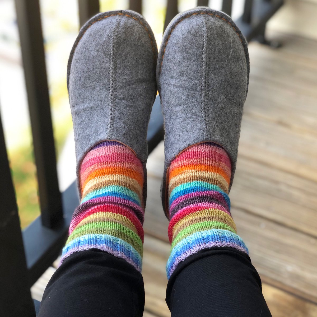 keehrgott's tweet photo. Rainbow jerseys are for champions but rainbow socks are all mine. #knitastic https://t.co/m3QubPAXCj