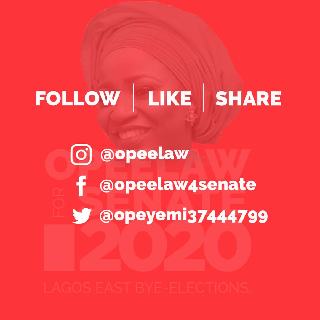 Join us in mobilizing support and solidarity for women contestants for the Lagos East Senatorial Seat on 31st October 2020