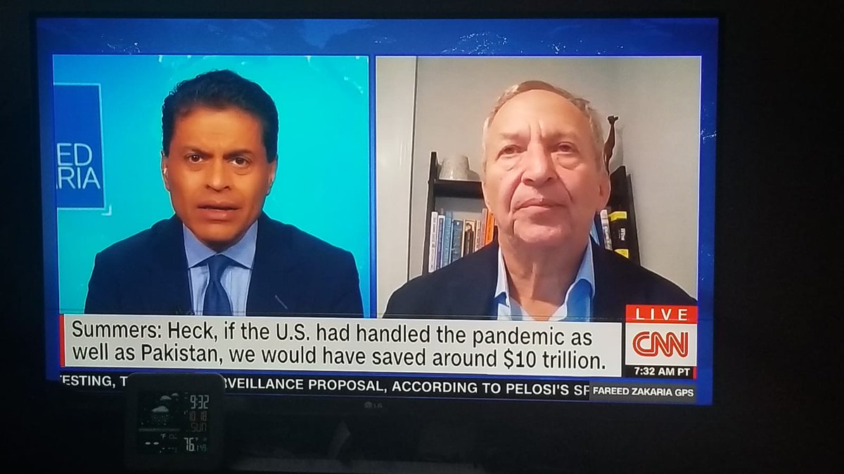 Larry Summers the former chief economist of world bank and former chief of economic advisory council of president obama says if the US had handled covid as well as Pakistan it could have saved 10 trillion dollars