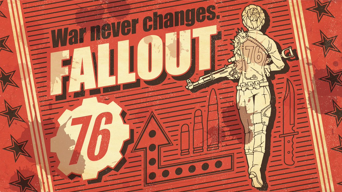 ℝ𝕠𝕔𝕜𝕪 Vault76監督官の壁紙を作りました 保存 使用はご自由にどうぞ 1 2枚目はiphone8サイズです 3 4枚目はpc壁紙サイズです Fallout76 フォールアウト76