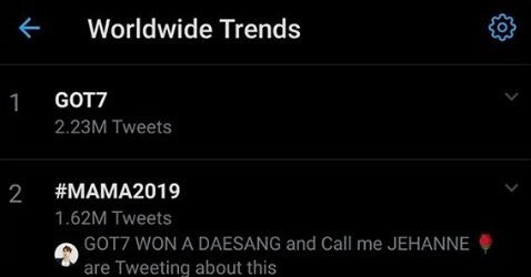 GOT7 being the most talked group on 2019 MAMA more than the winners of the show and trending no.1 Worldwide. The impact  @GOT7Official