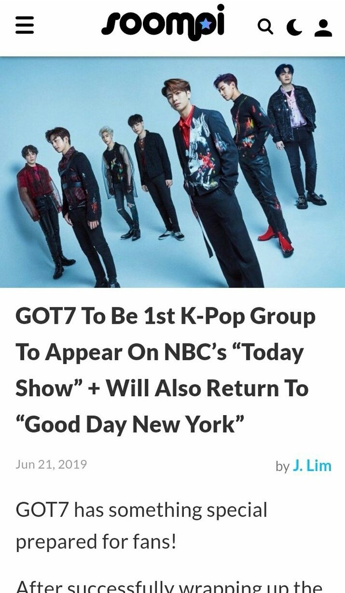 the first Kpop Group that appeared and perform on NBC's Today Show @GOT7Official