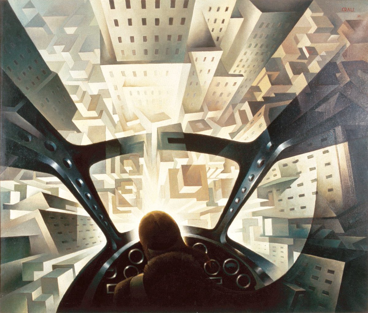 Nose-Diving on the City, 1939, Tullio Crali