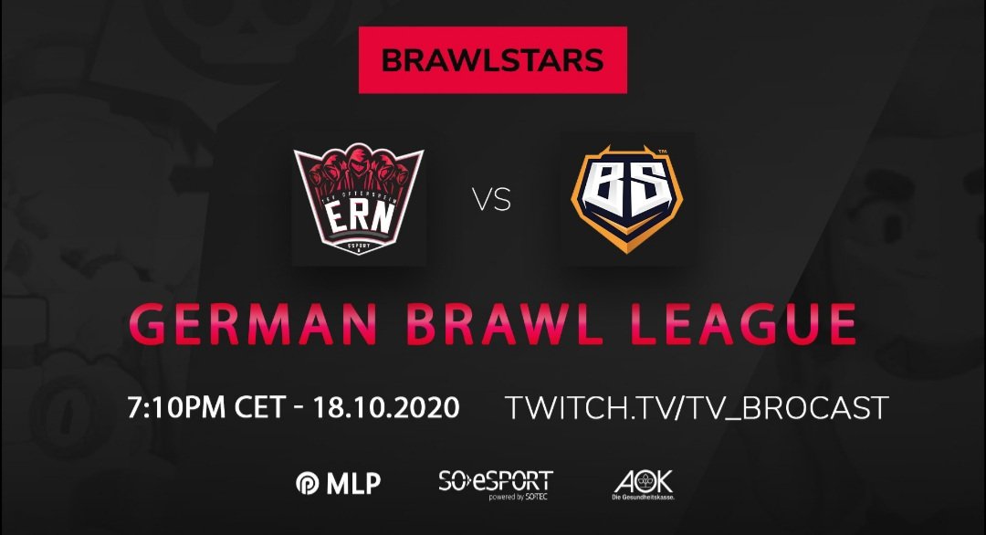 ⚔️Match Day⚔️ ERN BS ❣️

🏆 | <a href="/BS_GBL/">German Brawl League</a> 🔥 Playoffs!!

🆚 | <a href="/teambrosports/">BroSports</a>

⏰ | 7️⃣:1️⃣0️⃣PM CET

📺x.com/brocast_tv?s=21

#ern #ernmobile