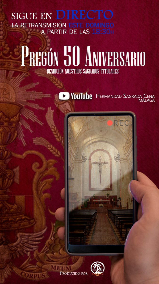 Canal youtube hermandad sagrada cena malaga