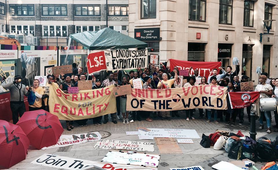 LSEJ4C's tweet photo. Welcome to our new twitter! We are a group of LSE students and staff who have been organising to support the ongoing cleaners' campaign for equality, dignity and respect. 

Please give us a follow and a retweet. La lucha continua! https://t.co/TEJ5gVgusA