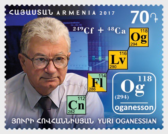 Yuri Oganessian, the world’s leading researcher in super-heavy chemical elements, in addition to his 11 inventions, 300 scientific papers and monograph, he discovered the following chemical elements:•Oganesson•Tennessine•Livermorium•Flerovium