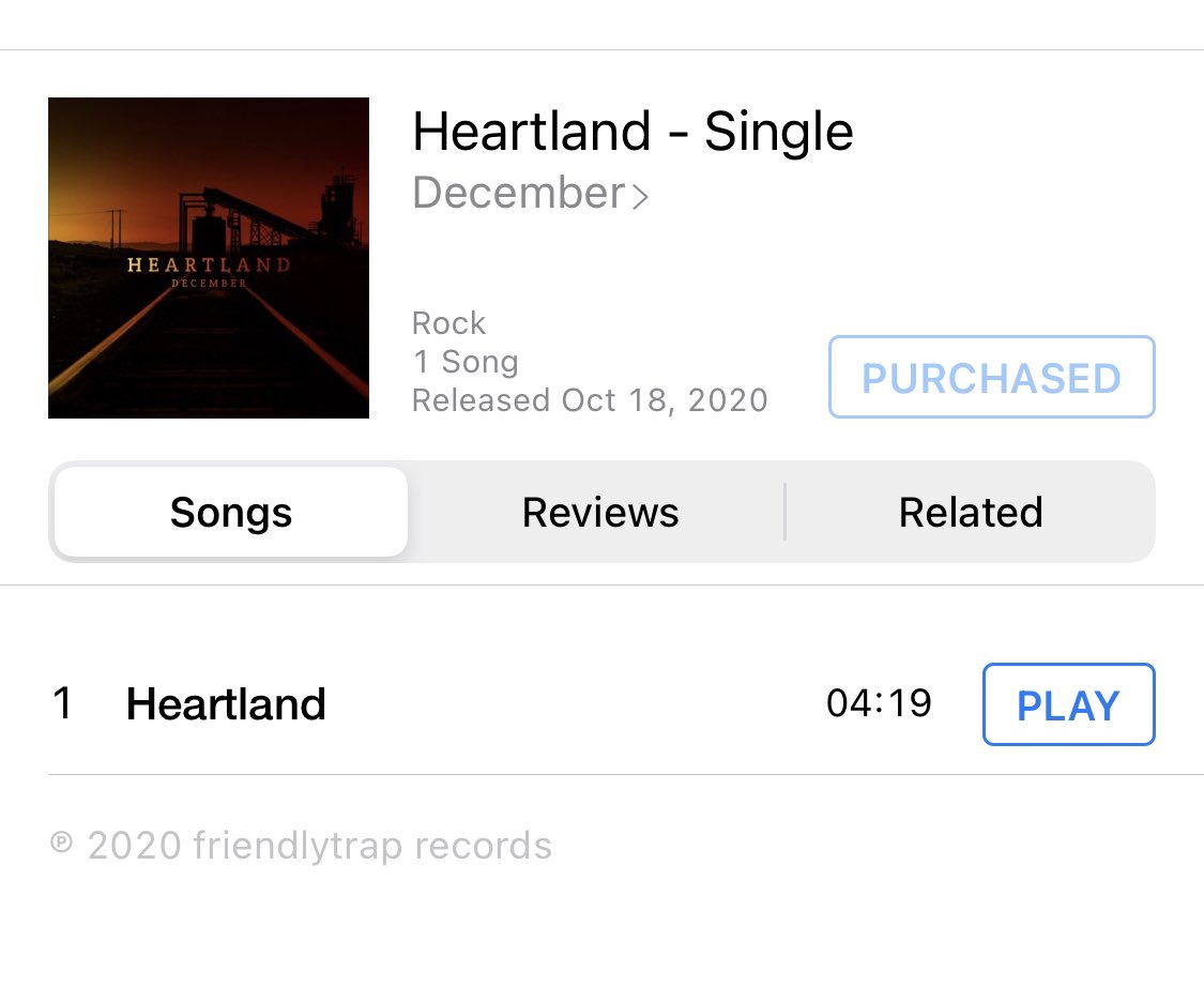 #justpurchased #NewMusic 
Available on ITunes today. Heartland cover by <a href="/tilldecember/">December</a> . ❤️❤️❤️