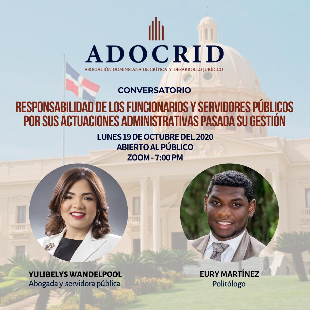 YWandelpool's tweet image. CONVERSATORIO GRATUITO

Este lunes 19/octubre a las 7PM  conversaremos sobre la Responsabilidad de los funcionarios y servidores públicos por las actuaciones en el ejercicio de sus funciones.

Puedes unirte a la reunión Zoom 
us02web.zoom.us/j/86372656048 

ID de reunión: 863 7265 6048