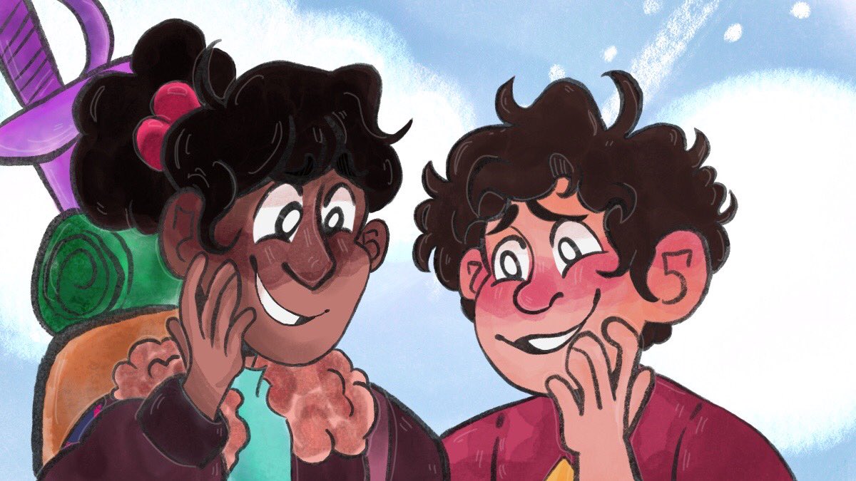 thiccfrogss's tweet photo. Some SU art I did for stickers, I need to set up a store still lol #rupphire #su #stevenuniverse #art #conniemaheaswaran #conniverse https://t.co/f81zKzxaza